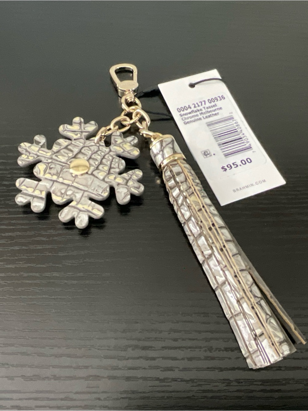 Brahmin Snowflake Tassel CHROME MELBOURNE 3-D Snowflake Purse Charm - Picture 5 of 7